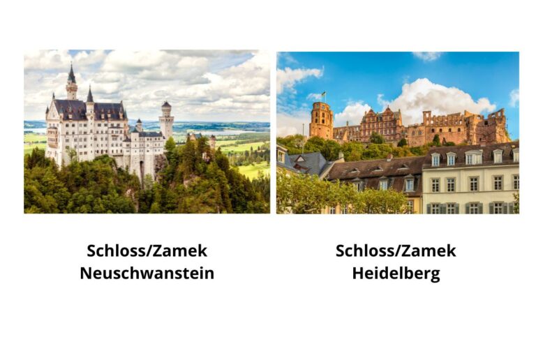 Zamek Neuschwanstein i zamek Heidelberg